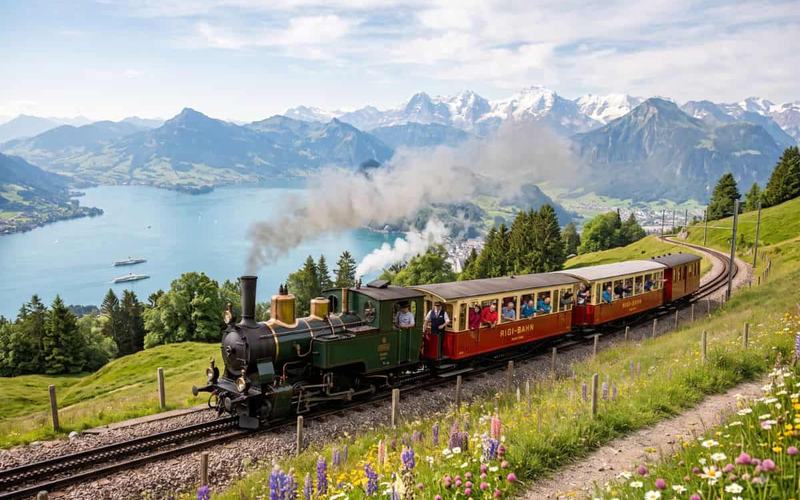 Viaje en tren de vapor al Rigi: una experiencia histórica
