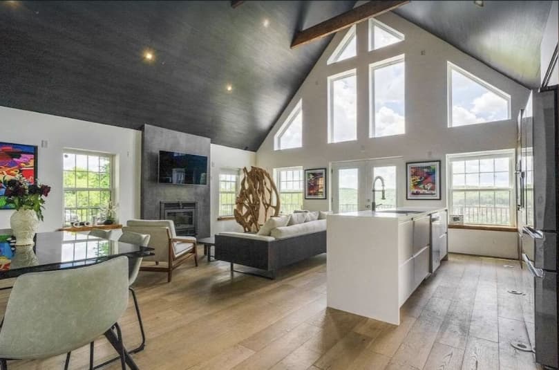 Casa de troncos moderna de Catskill