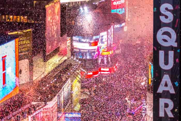 Celebra la Nochevieja - ciudad de Nueva York en invierno