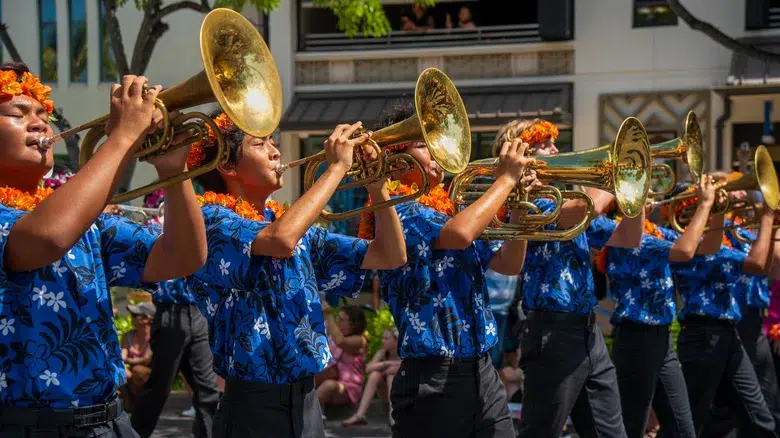 Desfile navideño de Waikiki en Oahu, Hawái