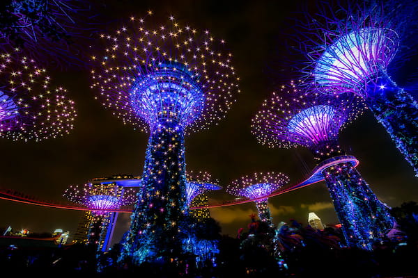 Disfruta de los jardines junto a la bahía y del espectáculo de luces Supertrees 3