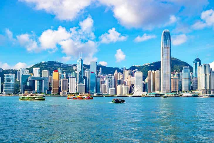 El horizonte de Hong Kong-atracciones turísticas en China