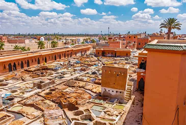 Fotografía las curtidurías de Marrakech
