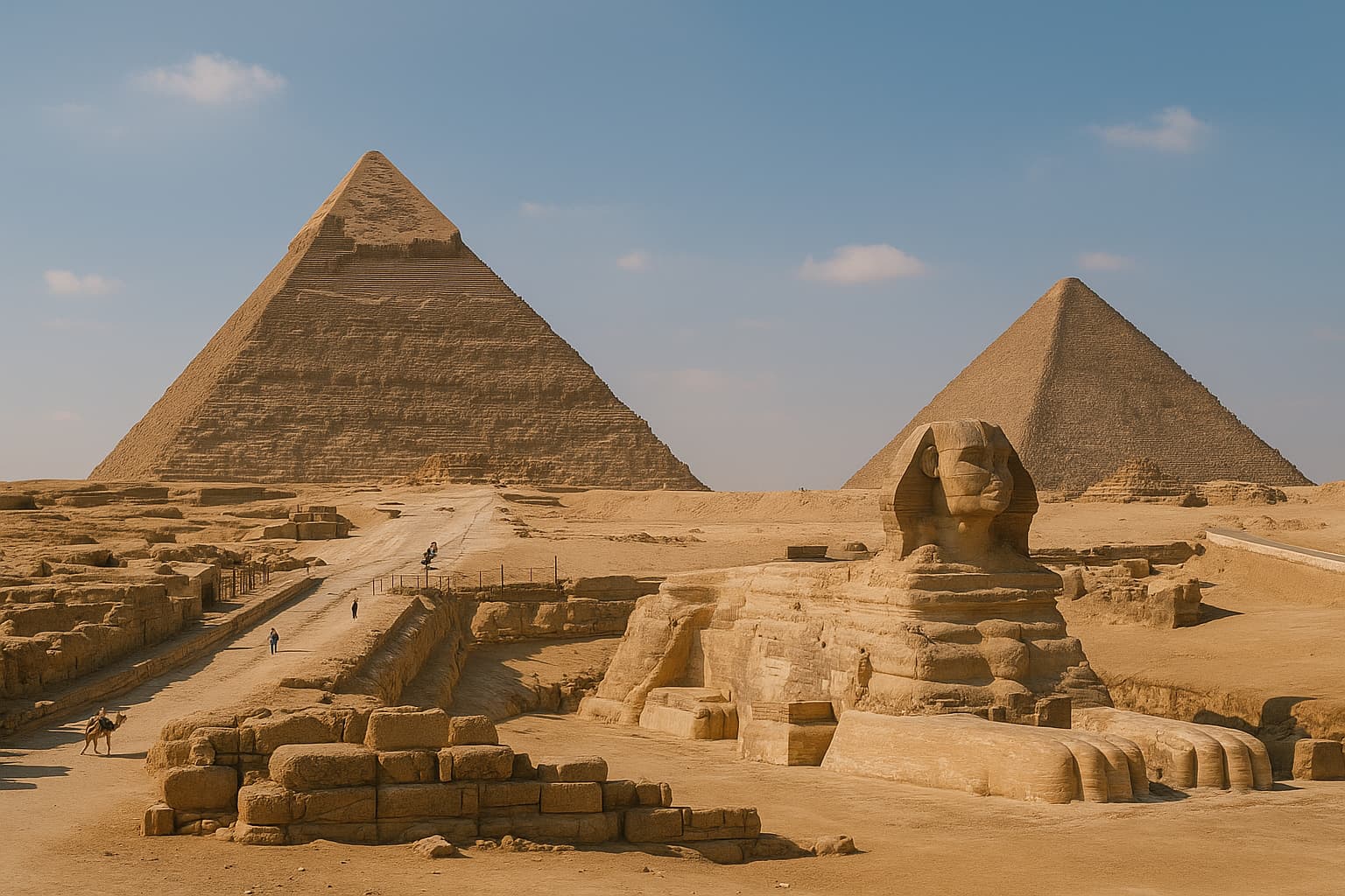 Imagen representativa con IA de Primera vez en las Pirámides de Egipto Realidad no es lo que parece