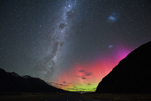 Lago Tekapo, Cuenca Mackenzie, Nueva Zelanda-australia aurora boreal