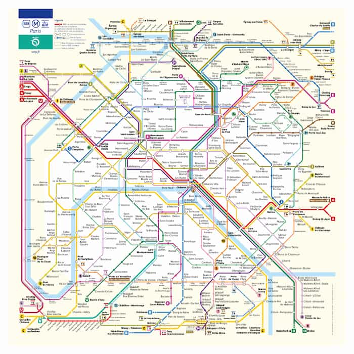 Mapa Metro de París