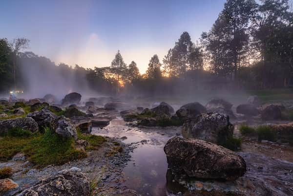 Parque Nacional Hot Springs-Colores del otoño en Arkansas