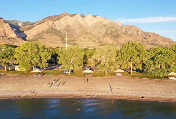 Parque estatal Willard Bay-Acampar cerca de Salt Lake 