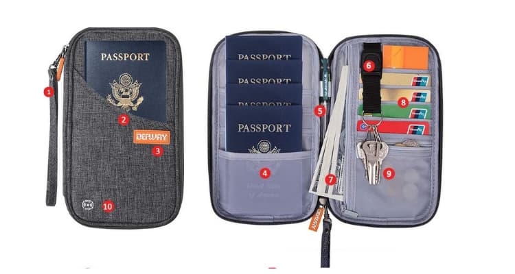 Porta documentos de viaje Pasaporte, carné de vacunación