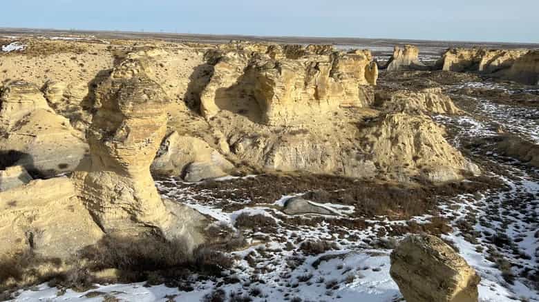 Sendero Vida en las Rocas, Parque Estatal Little Jerusalem Badlands, Kansas