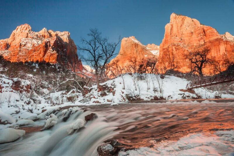 Mejores Lugares para Visitar en Enero en EE.UU Disfrute de la soledad en el Parque Nacional Zion, Utah