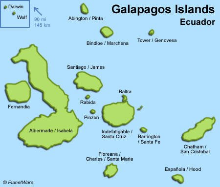 mapa islas Galápagos