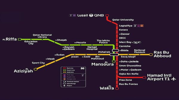 Mapa-Del-Metro-De-Doha Metro de Doha: Conozca Todo sobre este Medio de Transporte