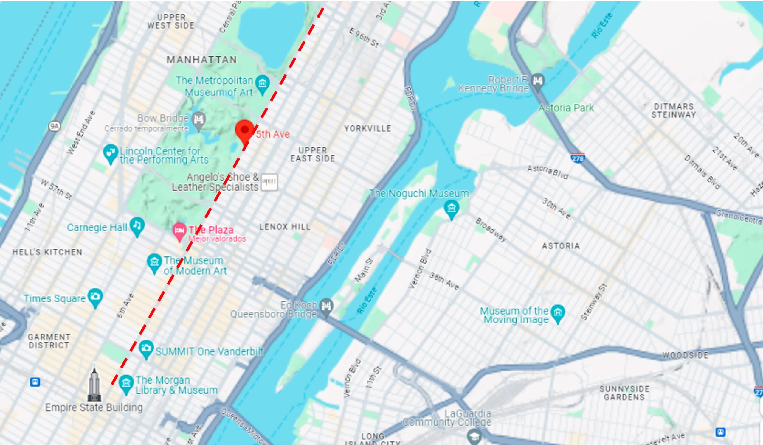 mapa-de-5th-ave-scaled-1 100 Lugares para visitar en New York: + Importantes